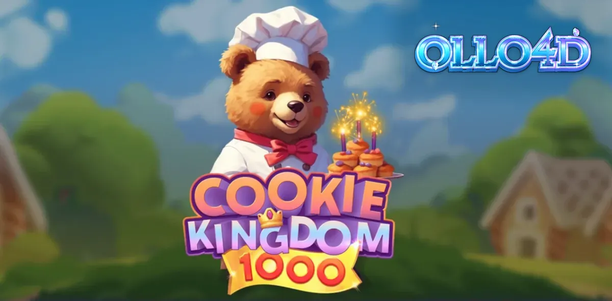 Tampilan visual permainan slot Cookie Kingdom 1000 dengan simbol permen berwarna-warni