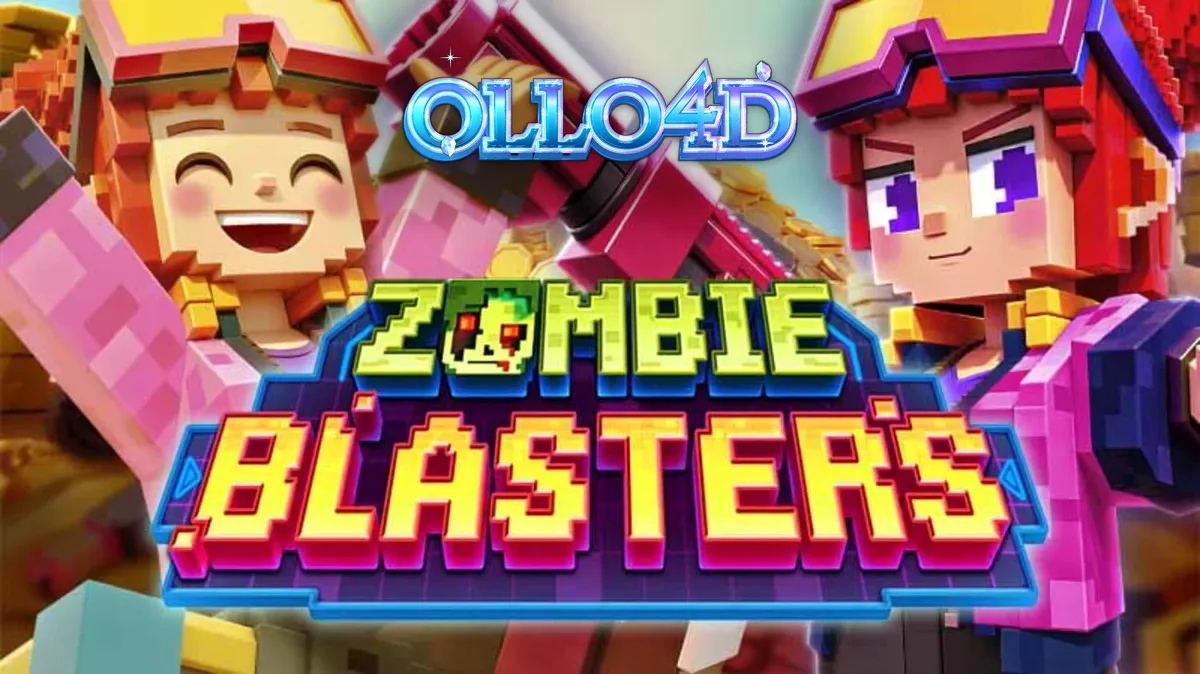 Tampilan antarmuka slot Zombie Blasters dengan nuansa arcade retro